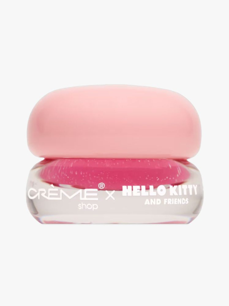 The Crème Shop Hello Kitty and Friends Gloss Jelly Tinted Peptide Lip Glaze in branded component on a light gray background
